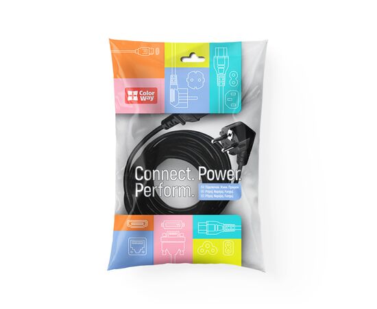 Кабель живлення C5 1.0m black ColorWay (CW-CBP084-BK), зображення 4