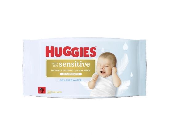 Дитячі вологі серветки Huggies Pure ExSens 48х8 (5029053585543)