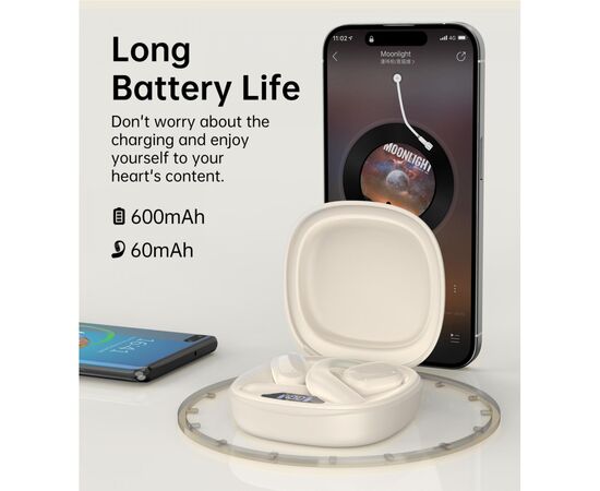 Навушники Choetech Open-ear з LED дисплеєм Beige (BH-T25-SK), зображення 3 Навушники Choetech Open-ear з LED дисплеєм Beige (BH-T25-SK), зображення 3