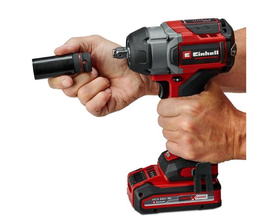 Гайковерт Einhell Professional TP-CW 18/750-C Li BL - Solo 18V, безщітковий, 750Нм 0-2200об/хв, 1.78кг (без АКБ та (4510065), зображення 6 Гайковерт Einhell Professional TP-CW 18/750-C Li BL - Solo 18V, безщітковий, 750Нм 0-2200об/хв, 1.78кг (без АКБ та (4510065), зображення 6