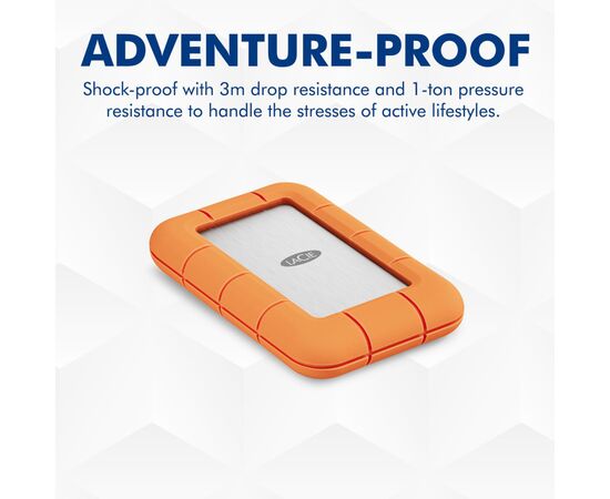 Накопичувач SSD USB Type-C 4TB Rugged LaCie (STND4000400), зображення 4 Накопичувач SSD USB Type-C 4TB Rugged LaCie (STND4000400), зображення 4