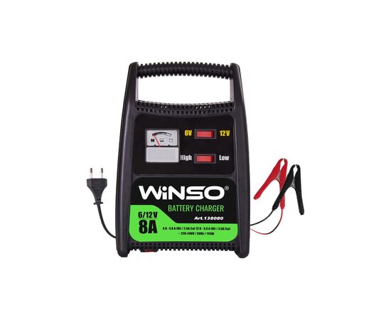Зарядное устройство для автомобильного аккумулятора WINSO 6В-12В.Макс. струм підзарядки 8А.Макс.Ем120Ah (138080) Зарядное устройство для автомобильного аккумулятора WINSO 6В-12В.Макс. струм підзарядки 8А.Макс.Ем120Ah (138080)