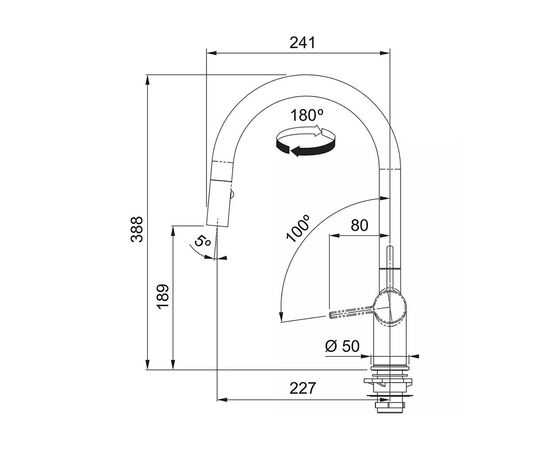 Смеситель Franke Active J (115.0653.404), изображение 4 Смеситель Franke Active J (115.0653.404), изображение 4
