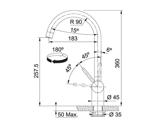 Смеситель Franke Leda Neo (115.0590.046), изображение 6 Смеситель Franke Leda Neo (115.0590.046), изображение 6