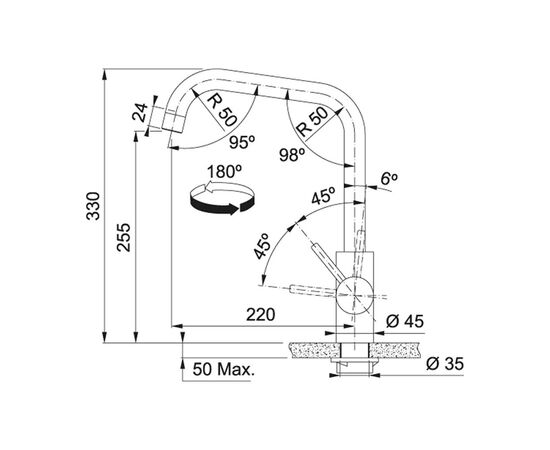 Смеситель Franke Kubus (115.0529.202), изображение 8 Смеситель Franke Kubus (115.0529.202), изображение 8