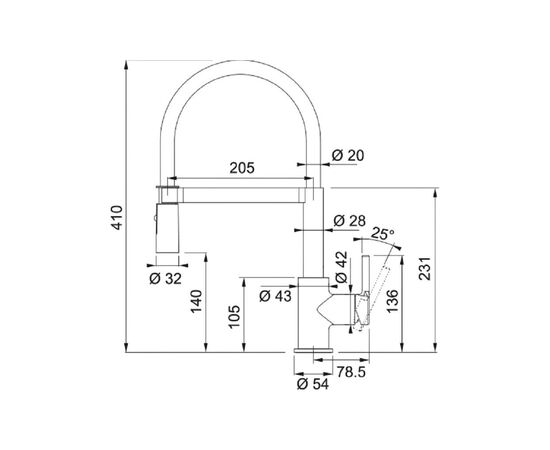 Смеситель Franke Lina Semi Pro (115.0725.838), изображение 6 Смеситель Franke Lina Semi Pro (115.0725.838), изображение 6