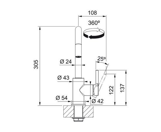 Смеситель Franke Lina U Pull Down (115.0728.477), изображение 5 Смеситель Franke Lina U Pull Down (115.0728.477), изображение 5