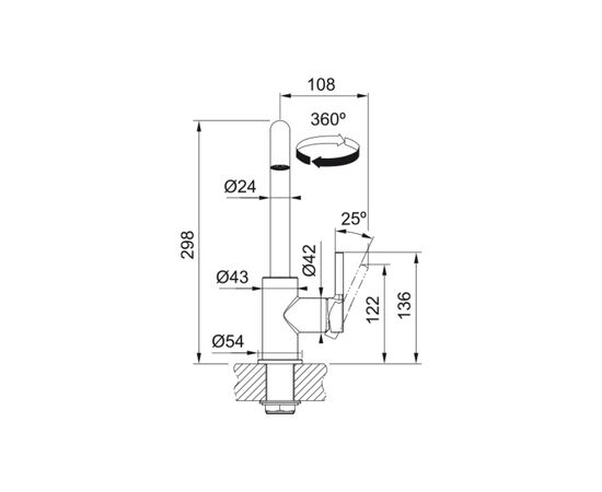 Смеситель Franke Lina U (115.0728.473), изображение 5 Смеситель Franke Lina U (115.0728.473), изображение 5