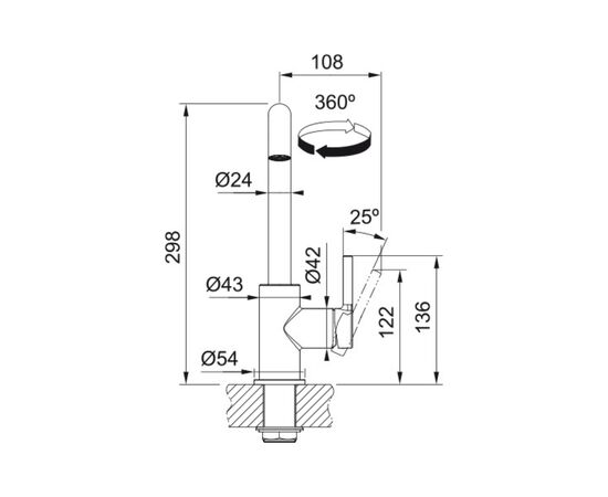 Смеситель Franke Lina U (115.0728.474), изображение 5 Смеситель Franke Lina U (115.0728.474), изображение 5