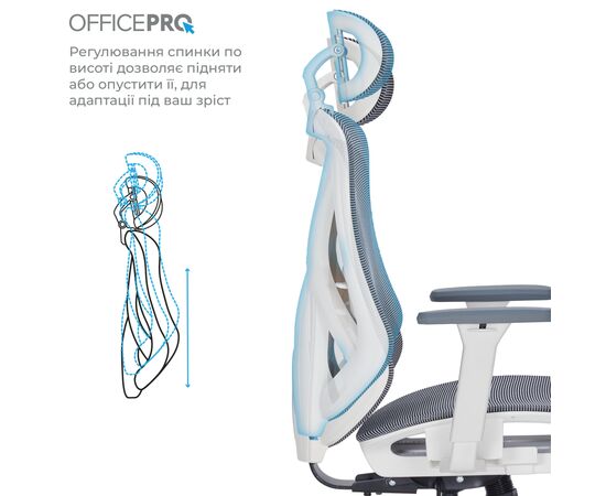 Офісне крісло OfficePro Atlas OC630-W-DG-DG (OC630-W-DG-DG), зображення 9 Офісне крісло OfficePro Atlas OC630-W-DG-DG (OC630-W-DG-DG), зображення 9