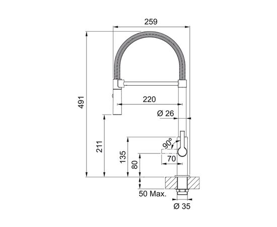 Смеситель Franke Maris Slim SemiPro (115.0728.395), изображение 6 Смеситель Franke Maris Slim SemiPro (115.0728.395), изображение 6