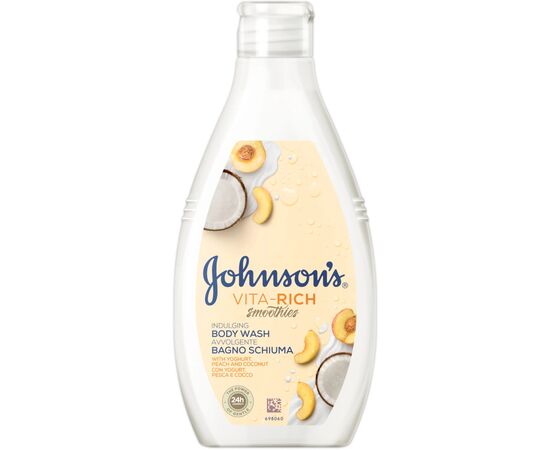 Гель для душа Johnson's Смузи с йогуртом, кокосом и экстрактом персика 750 мл (3574661387239)