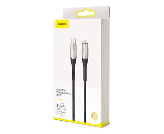 Дата кабель USB-C to Lightning 1.0m 18W black Baseus (CATLSP-01), изображение 4 Дата кабель USB-C to Lightning 1.0m 18W black Baseus (CATLSP-01), изображение 4