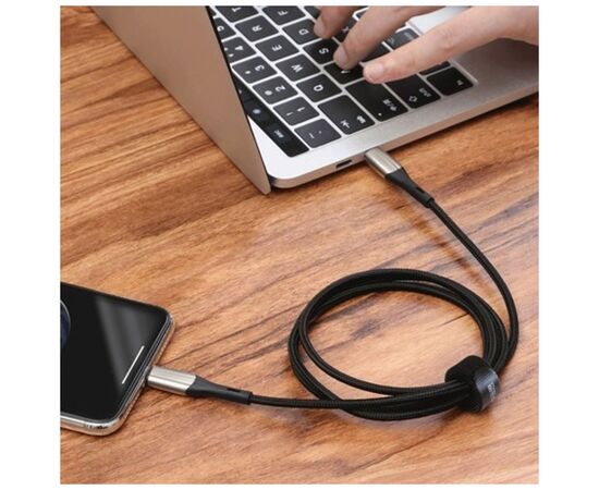 Дата кабель USB-C to Lightning 1.0m 18W black Baseus (CATLSP-01), изображение 7 Дата кабель USB-C to Lightning 1.0m 18W black Baseus (CATLSP-01), изображение 7