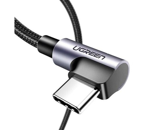 Дата кабель USB 2.0 AM to USB-C 3.0m 3A 90° corner US176 black Ugreen (70875), зображення 5 Дата кабель USB 2.0 AM to USB-C 3.0m 3A 90° corner US176 black Ugreen (70875), зображення 5