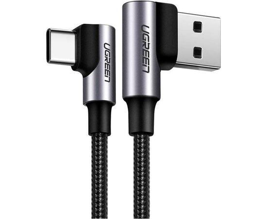 Дата кабель USB 2.0 AM to USB-C 3.0m 3A 90° corner US176 black Ugreen (70875) Дата кабель USB 2.0 AM to USB-C 3.0m 3A 90° corner US176 black Ugreen (70875)