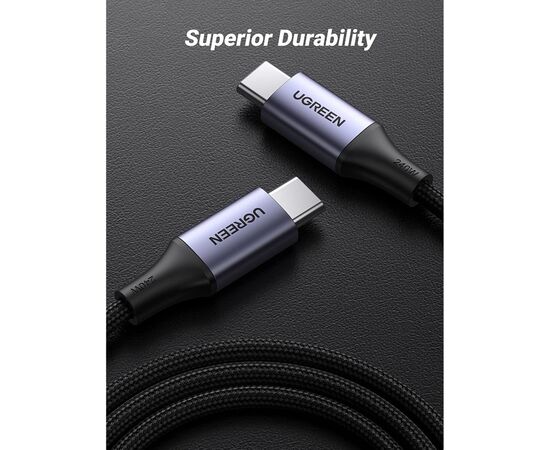 Дата кабель USB-C to USB-C 1.0m 240W US535 space gray Ugreen (15311), изображение 5