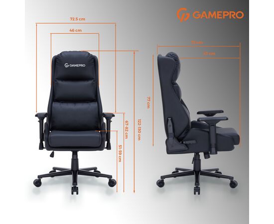 Крісло ігрове GamePro GC760DG Fabric Dark Gray (GC760DG), зображення 12