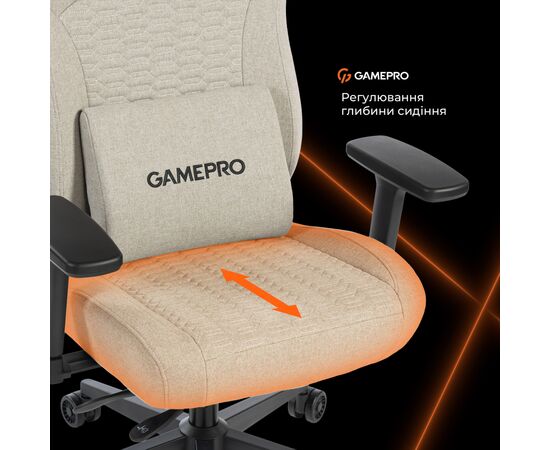 Крісло ігрове GamePro GC760LG Fabric Light Gray (GC760LG), зображення 11