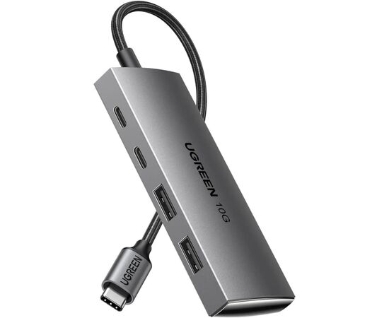 Концентратор Ugreen USB-C to 2xUSB 3.2 + 2xUSB-C 10Gbps CM480 gray (30758)