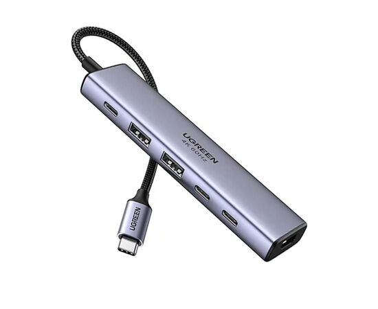 Концентратор Ugreen USB-C to HDMI + 2xUSB 3.2 + 2xUSB-C 3.2 + PD CM511 gray (35999)