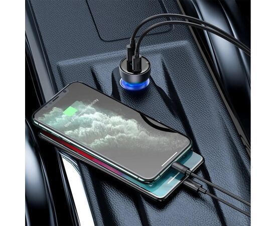 Зарядное устройство Baseus USB + USB-C QC3.0 65W Particular Digital Display gray (CCKX-C0G), изображение 8