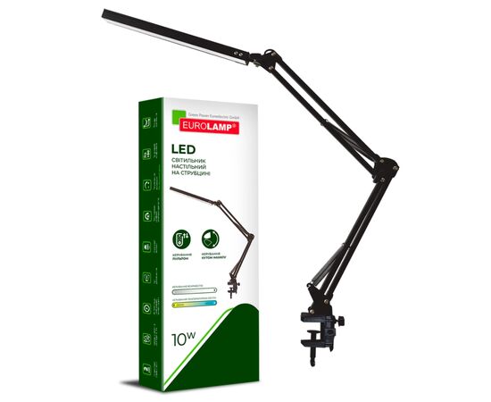 Настільна лампа Eurolamp LED 10W 400Lm 2800-6500K (black) на струбцине (LED-TLS-10W(black)), зображення 2 Настільна лампа Eurolamp LED 10W 400Lm 2800-6500K (black) на струбцине (LED-TLS-10W(black)), зображення 2