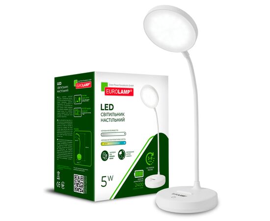 Настільна лампа Eurolamp 5W 400Lm 2800-6500K Type-C+Battery 2400mAh (LED-TLB-5W), зображення 2 Настільна лампа Eurolamp 5W 400Lm 2800-6500K Type-C+Battery 2400mAh (LED-TLB-5W), зображення 2
