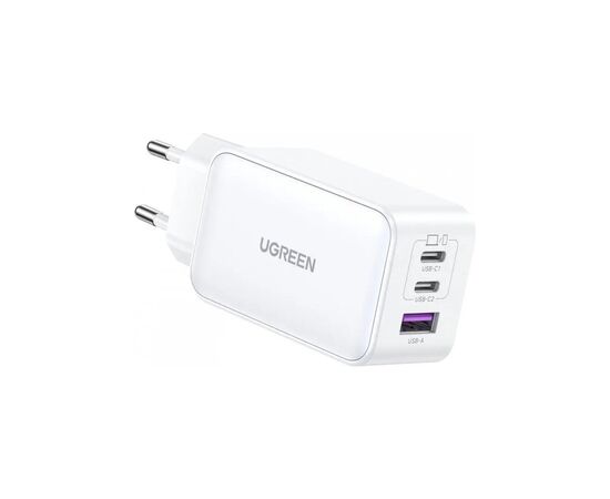 Зарядное устройство Ugreen 1xUSB + 2xUSB-C 65W GaN CD244 white (15334), изображение 2