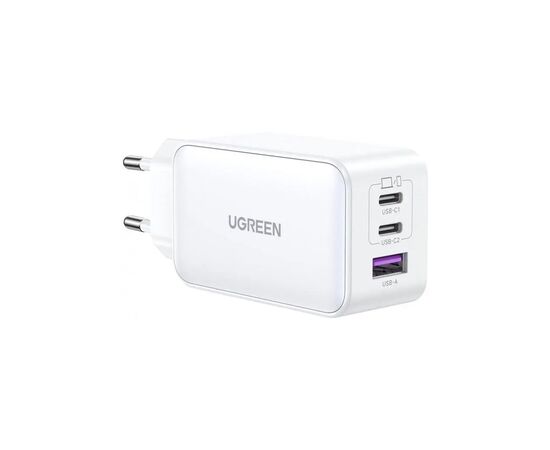 Зарядное устройство Ugreen 1xUSB + 2xUSB-C 65W GaN CD244 white (15334)