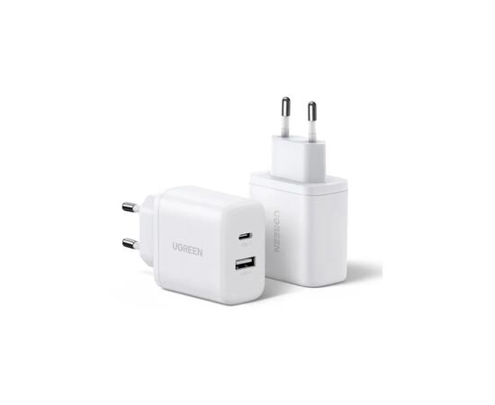 Зарядное устройство UGREEN 1xUSB + 1xUSB-C PD20W X227 white (45310)