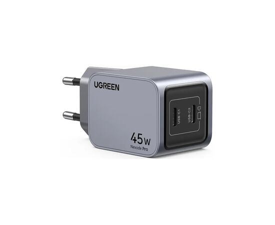 Зарядное устройство Ugreen 2xUSB-C PD45W GaN X707 gray (35008), изображение 2