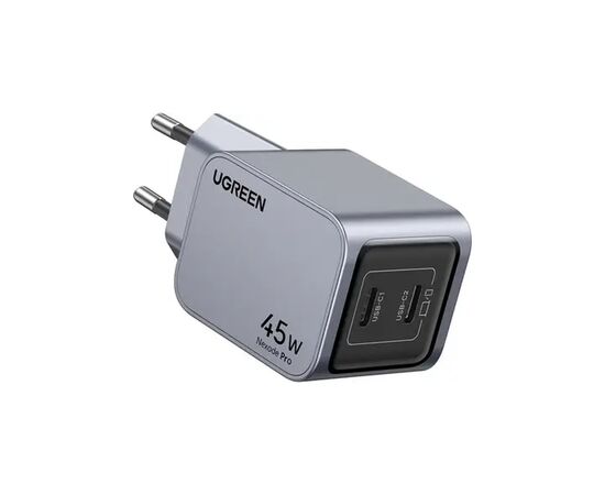 Зарядное устройство Ugreen 2xUSB-C PD45W GaN X707 gray (35008), изображение 3