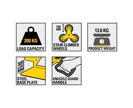 Візок вантажний Stanley до 200кг, розмір платформи 30.5х24см, вага 13,8 кг (SXWT-HT523), зображення 3 Візок вантажний Stanley до 200кг, розмір платформи 30.5х24см, вага 13,8 кг (SXWT-HT523), зображення 3