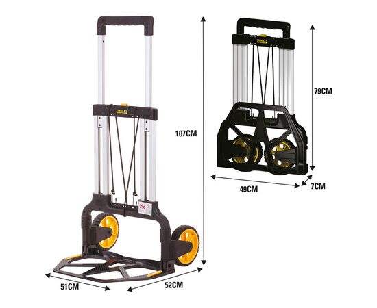 Візок вантажний Stanley Fatmax, до 125кг, розмір платформи 48х35см, 7кг (FXWT-706), зображення 2