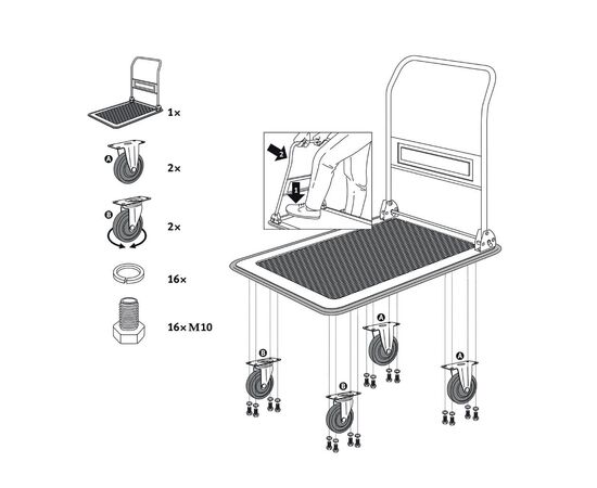 Візок вантажний Stanley до 300кг, розмір платформи 91х61см (SXWT-PC528), зображення 5