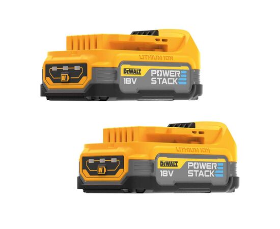 Аккумулятор к электроинструменту DeWALT 18V XR Li-lon PowerStack 1.7Ah, 2 шт., вес 0.7 кг (DCBP034E2)