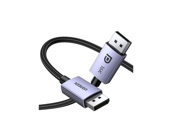 Кабель мультимедийный DisplayPort M to DisplayPort M 1.0m 16K DP118 black Ugreen (15383), изображение 2 Кабель мультимедийный DisplayPort M to DisplayPort M 1.0m 16K DP118 black Ugreen (15383), изображение 2