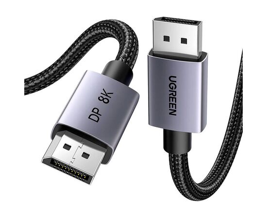Кабель мультимедийный DisplayPort M to DisplayPort M 1.0m V1.4 8K60Hz DP120 black Ugreen (25903)