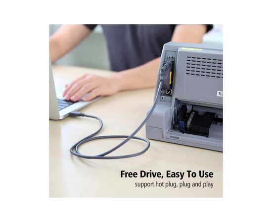 Кабель для принтера USB 2.0 to DB25 2.0m US167 black Ugreen (20224), изображение 10