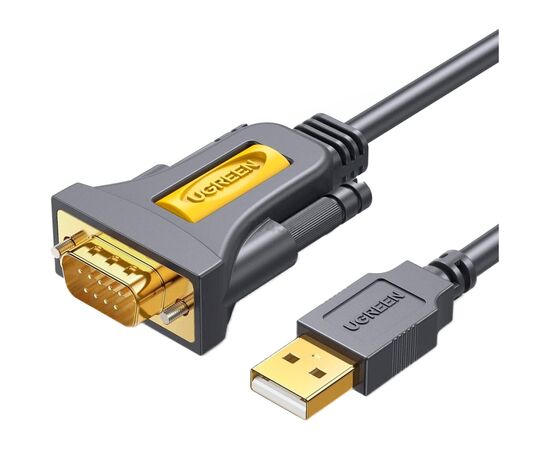 Кабель для передачі даних USB to COM M 1.5m DB9 RS-232 CR104 black Ugreen (20211)