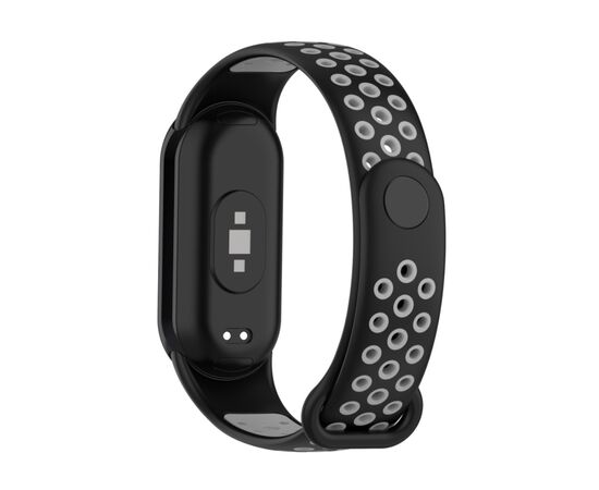 Ремінець до фітнес браслета BeCover Vents Style для Xiaomi Mi Smart Band 10 Black-Gray (713628), зображення 3