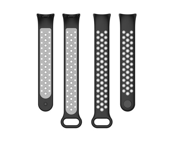 Ремінець до фітнес браслета BeCover Vents Style для Xiaomi Mi Smart Band 10 Black-Gray (713628), зображення 6