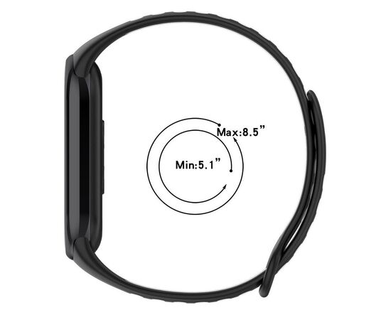 Ремінець до фітнес браслета BeCover Vents Style для Xiaomi Mi Smart Band 8 Black-Gray (709415), зображення 2