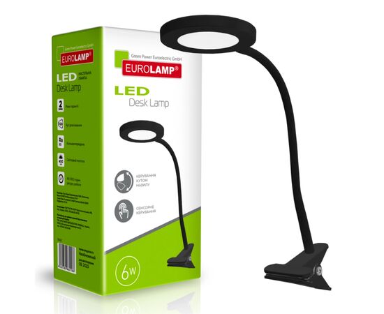 Настільна лампа Eurolamp 6W 5000K (LED-TLP-6W(black)), зображення 2 Настільна лампа Eurolamp 6W 5000K (LED-TLP-6W(black)), зображення 2