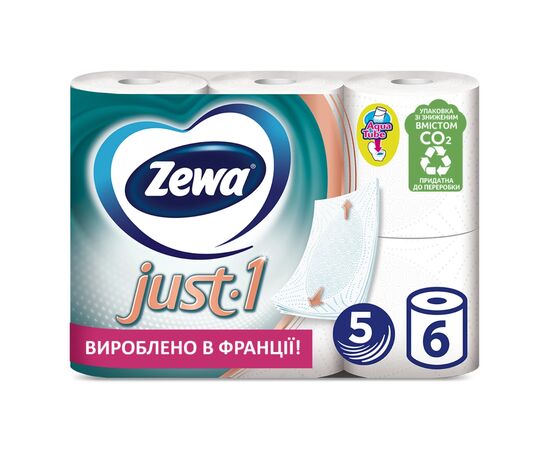 Туалетний папір Zewa Just 1 5 шарів 6 рулонів (7322541189314) Туалетний папір Zewa Just 1 5 шарів 6 рулонів (7322541189314)