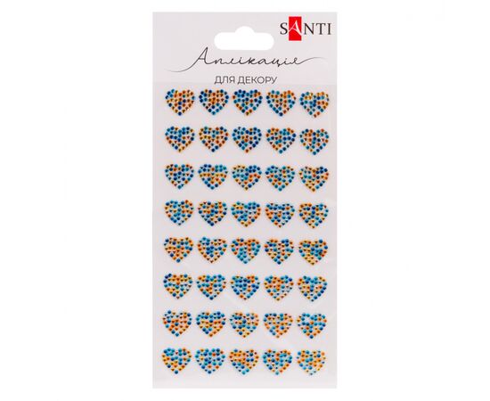 Набір для творчості Santi Серця синьо-жовті зі страз самоклеючих 9х15 см (743032) Набір для творчості Santi Серця синьо-жовті зі страз самоклеючих 9х15 см (743032)