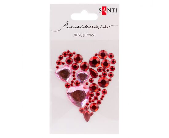 Набір для творчості Santi Серце червоне, аплікація зі страз самоклеючих, 6х10 см (743027) Набір для творчості Santi Серце червоне, аплікація зі страз самоклеючих, 6х10 см (743027)