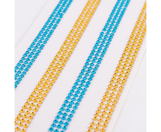 Набір для творчості Santi Стрічки синьо-жовті зі страз самоклеючих 6х30 см (743033), зображення 2 Набір для творчості Santi Стрічки синьо-жовті зі страз самоклеючих 6х30 см (743033), зображення 2