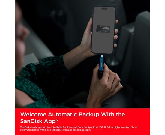 USB флеш накопитель SanDisk 128GB Phone Drive for iPhone Metallic Sky Lightning/Type-C U (SDIXD0N-128G-GN6NE), изображение 7
